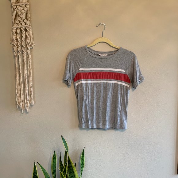 Racing Stripe Cinched Crop Top - Picture 1 of 3